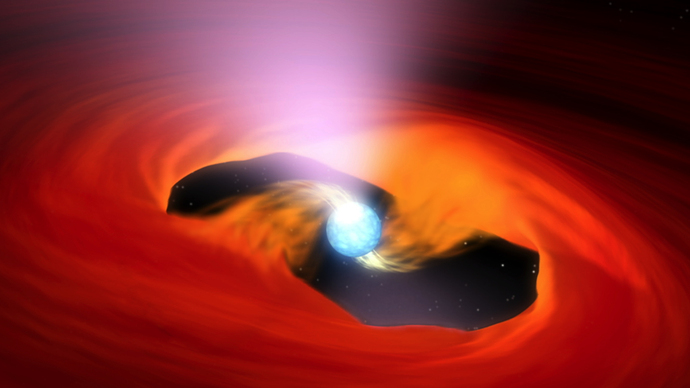 Artist conception of ultraluminous X-ray pulsar in M82